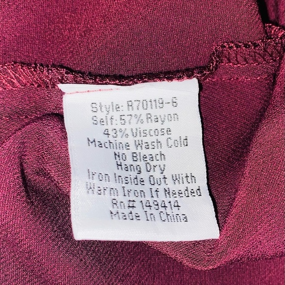 Johnny Was Silky Maroon Maxi Skirt sz S - Picture 7 of 10